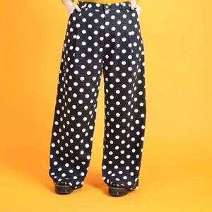 Lucy & Yak Cole Polka Dot Wide-Leg Jeans